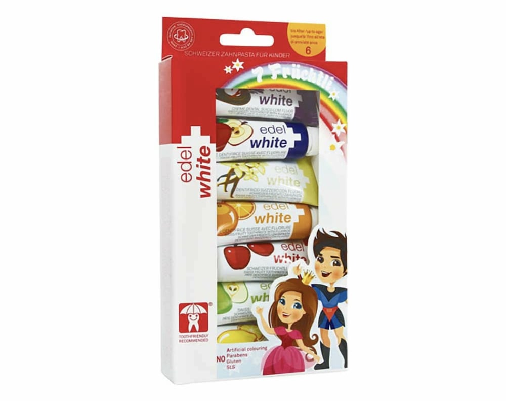 Edel+White Otroska Zobna Pasta S Fluoridom 7 Okusov
